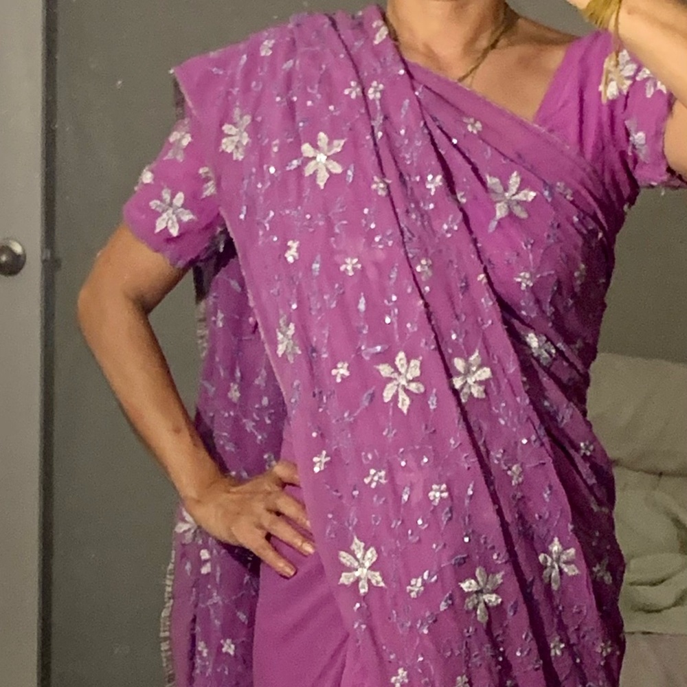 Purple saree